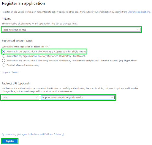 Azure Active Directory - Registration
