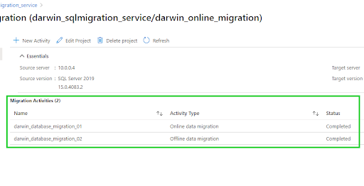 Microsoft SQL Server databases - online and offline migration