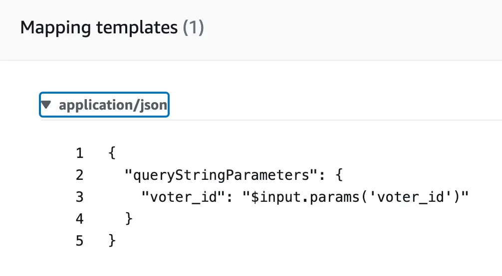 JSON mapping template in AWS API Gateway 