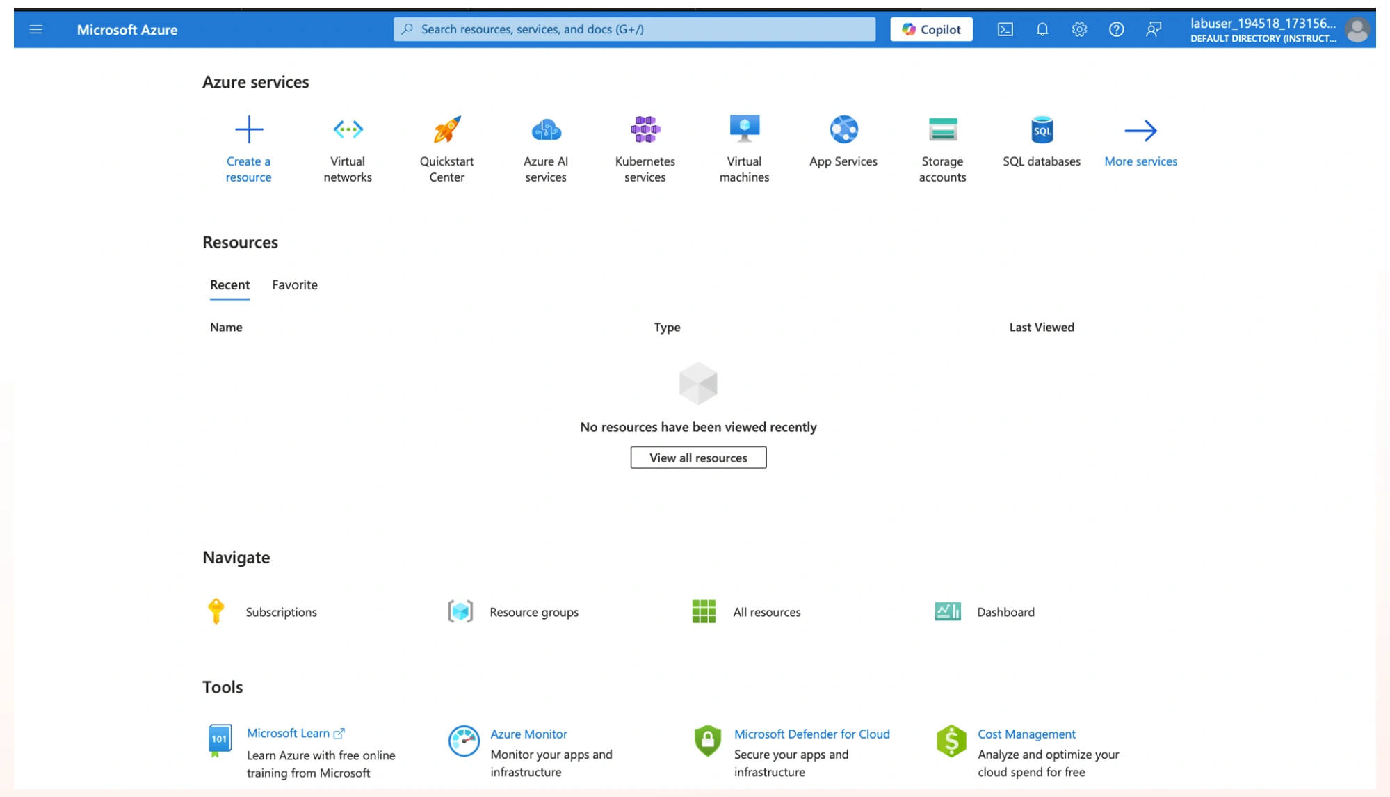 access the azure portal