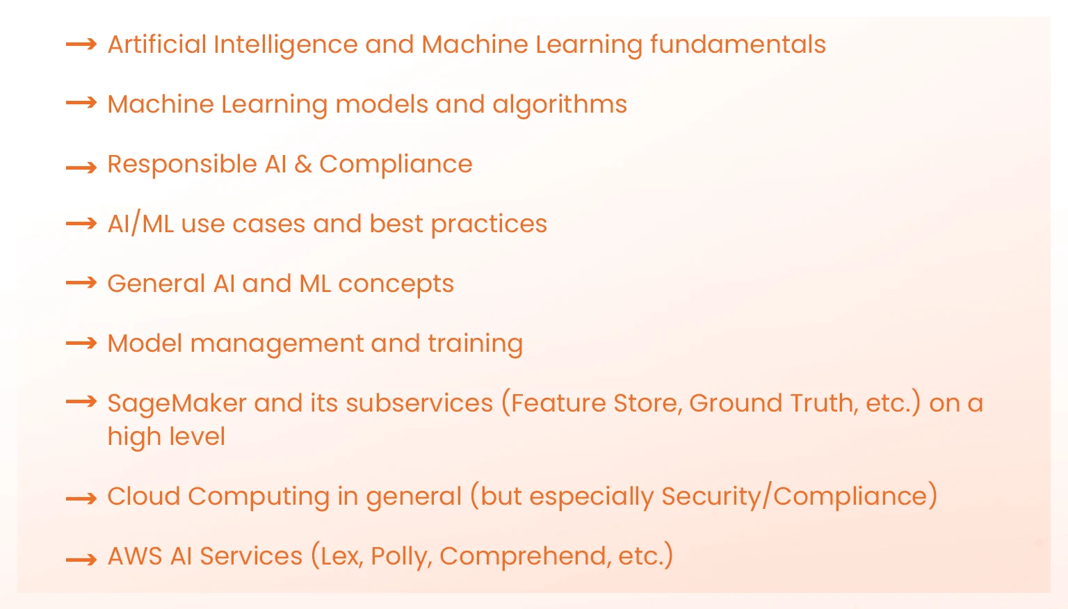 key concepts to focus on to pass the aws certified ai practitioner exam 